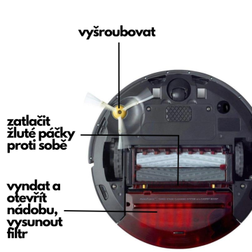 Jak vyměnit filtr a kartáče na iRobot Roomba 800 a 900 sériích